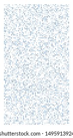 Random squares mosaic pattern. Pixelated, fragmentation halftone design. Random distribution square shapes. Irregular array, grid, mesh. Matrix of random quadrangles