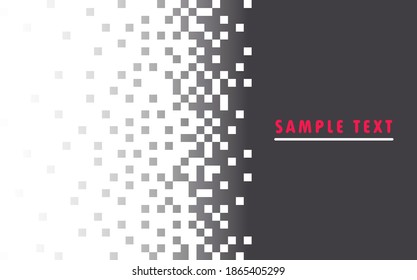 Random squares. The pixel is black monochrome. The margins for the text. Vector illustration.
