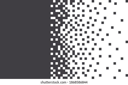 Random squares. The pixel is black monochrome. The margins for the text. Vector illustration.