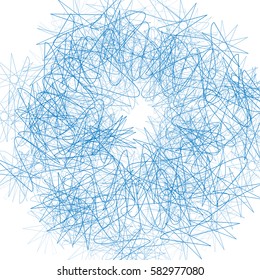 Random squiggly lines abstract monochrome artwork / pattern