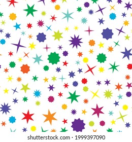 Random star shape pattern, background. Seamlessly repeatable.
