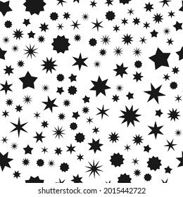 Random star shape pattern, background. Seamlessly repeatable.