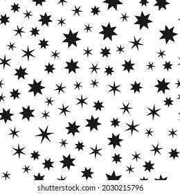 Random star shape pattern, background. Seamlessly repeatable.