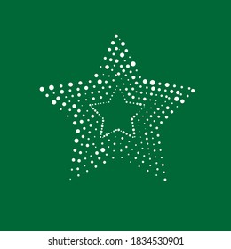 Estrellas aleatorias, semitonos, concéntricos en blanco. Ilustración del vector