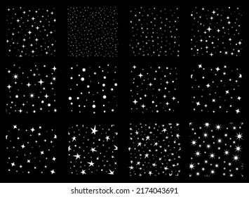 Random stars seamless patterns