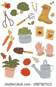  Random stickers about gardening things, like tools, plants and plants. Can be used for decoration or stickers.