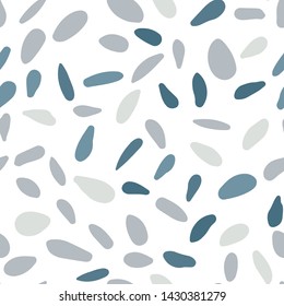 Random stones backdrop. Abstract geometric dotted wallpaper. Scandinavian pebble seamless pattern on whitebackground. Vector illustration