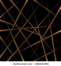 Random stripes pattern of vector. Futuristic of sharp lines gradient gold on black background. Design print for illustration,   textile, 3d, wallpaper, background. Set 5
