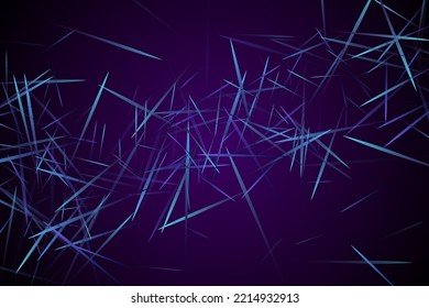 Random strokes and scribbles. Urban texture. Molecular particles chaotic movement. Brownian motion abstract magnetic law concept vector digital background. Purple lines ray streams.