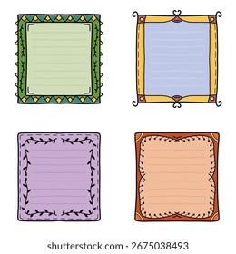 A random style hand drawn frame set designed for DIY creators, scrapbookers, and digital artists.
