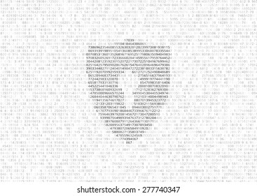 Random symbols. numbers and letters with lock sign - encrypted data vector white background