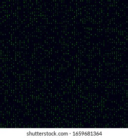 Random symbols pattern. Green sparse hexadecimal seamless pattern. Classy background. Captivating vector illustration.