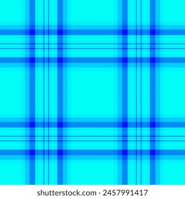 Cuadros sin costuras escocesas al azar, fondo de cuadros de tela gráfica. Patrón de Vector textil de textura de moda en color tradicional brillante y azul.
