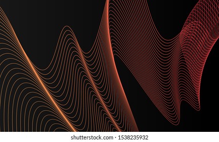 Random technology waves background vector 