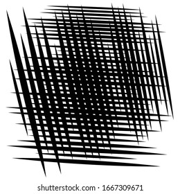 random tilt, oblique grid, mesh pattern. dynamic slanting intersect lines. abstract grate design. trellis, lattice geometric texture with irregular streaks, stripes