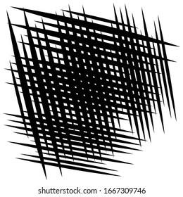random tilt, oblique grid, mesh pattern. dynamic slanting intersect lines. abstract grate design. trellis, lattice geometric texture with irregular streaks, stripes