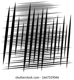 zufällige Fliesen, Schräggitter, Maschenmuster. dynamischer Schrägstrich von Schnittlinien. abstraktes Gratdesign. Trellis, Gittergeometrie mit unregelmäßigen Streifen, Streifen