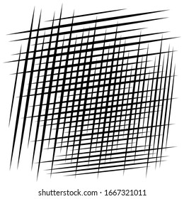 random tilt, oblique grid, mesh pattern. dynamic slanting intersect lines. abstract grate design. trellis, lattice geometric texture with irregular streaks, stripes
