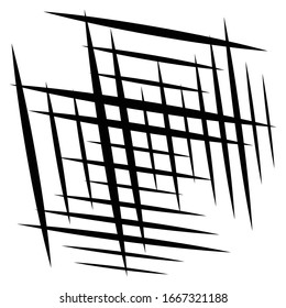 random tilt, oblique grid, mesh pattern. dynamic slanting intersect lines. abstract grate design. trellis, lattice geometric texture with irregular streaks, stripes