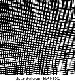 random tilt, oblique grid, mesh pattern. dynamic slanting intersect lines. abstract grate design. trellis, lattice geometric texture with irregular streaks, stripes