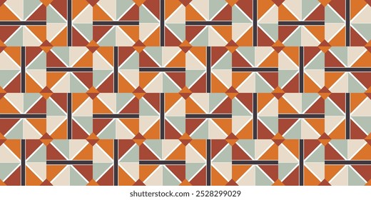 Random triangle geometric shapes abstract minimalist seamless pattern. Traceable tile background with colorful flat geo objects