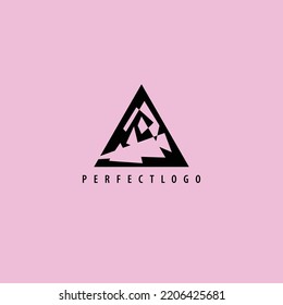 Random triangle logo isolated pink background. Logo for industry, institution, office, company, product, brand, and organization.