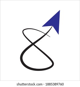 Random vector arrow. An arrow outline with a similar object shape that can be used for anything.