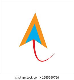 Random vector arrow. An arrow outline with a similar object shape that can be used for anything.