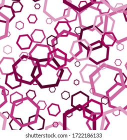 Random vector seamless pattern in hexagons.