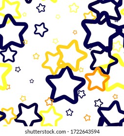 Random vector seamless pattern in stars.