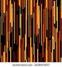 Random vertical lines, stripes in yellow brown shades. Stylish abstract vector pattern. Seamless background. For prints on fabrics, wallpapers, packaging and for decorating your other designs