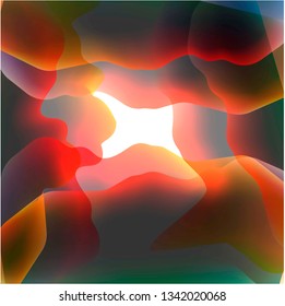 Random wave shapes red color on lighting white background