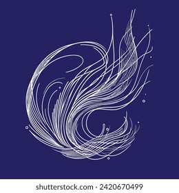 Random wavy, chaotic lines. Artistic monochrome image. vector illustration.