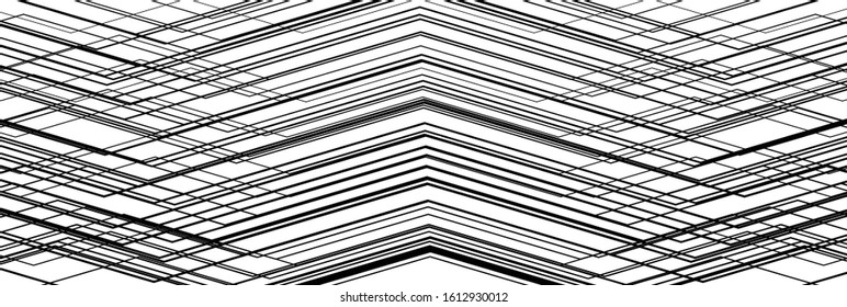 Random wavy, zig-zag lines abstract art texture, background. Sinuous, tangled intersecting, overlapping shapes chaotic composition. Chaos pattern with scattered elements
