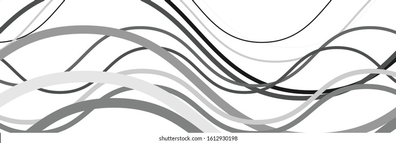 Random wavy, zig-zag lines abstract art texture, background. Sinuous, tangled intersecting, overlapping shapes chaotic composition. Chaos pattern with scattered elements