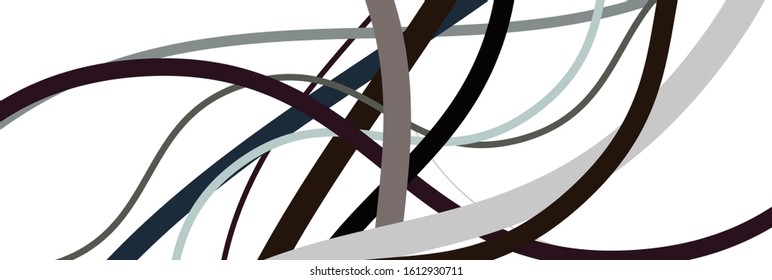 Random wavy, zig-zag lines abstract art texture, background. Sinuous, tangled intersecting, overlapping shapes chaotic composition. Chaos pattern with scattered elements