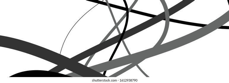 Random wavy, zig-zag lines abstract art texture, background. Sinuous, tangled intersecting, overlapping shapes chaotic composition. Chaos pattern with scattered elements