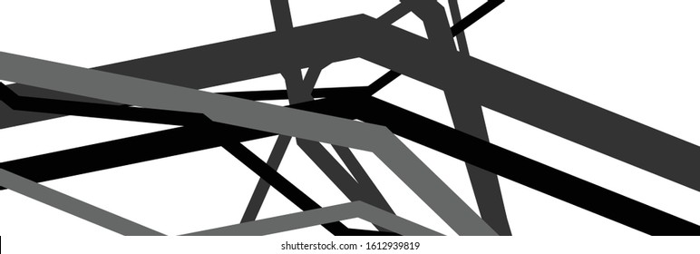 Random wavy, zig-zag lines abstract art texture, background. Sinuous, tangled intersecting, overlapping shapes chaotic composition. Chaos pattern with scattered elements