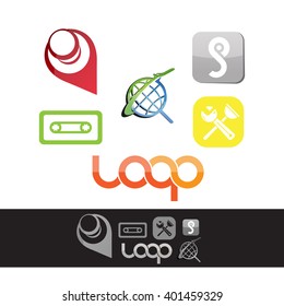 Random web logo icons elements