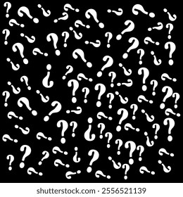 random white question mark pattern, mystery box