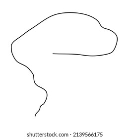 Random winding, tortuous line. Squiggly, waving, wavy curved line element