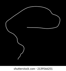 Random winding, tortuous line. Squiggly, waving, wavy curved line element