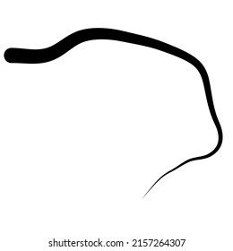 Random winding, tortuous line. Squiggly, waving, wavy curved line element