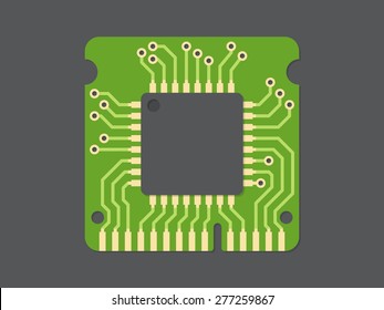 Random-access memory (RAM), flat design, vector illustration