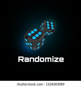 Randomization Instrument Tool Concept, Random Number Generator, Randomize Symbol Vector Illustration Isolated On Black Background