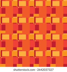 Randomized rectangle print seamless illustration vector in unorganized fashion. Abstract geometric minimalistic modern bed sheet or cushion template design. Sequences of squares in a grid pattern.