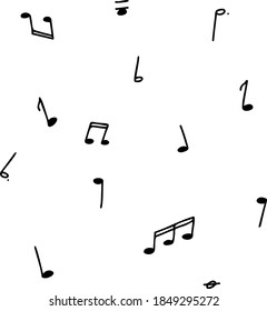 randomly arranged notes of different lengths