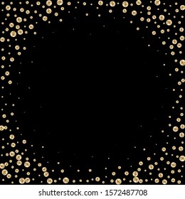 randomly placed pearls on a black background. Holiday template for invitations, cards, flyers. photo zone, frame