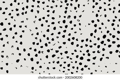 Randomly placed polka dots, hand drawn spots seamless vector pattern. Scattered big and small circles, points in various sizes. Background. Decorative grunge design tiles.