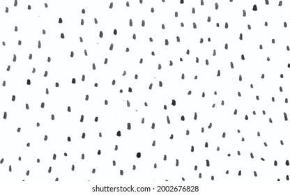 Randomly placed polka dots, hand drawn spots seamless vector pattern. Scattered big and small circles, points in various sizes. Background. Decorative black and white design tiles.